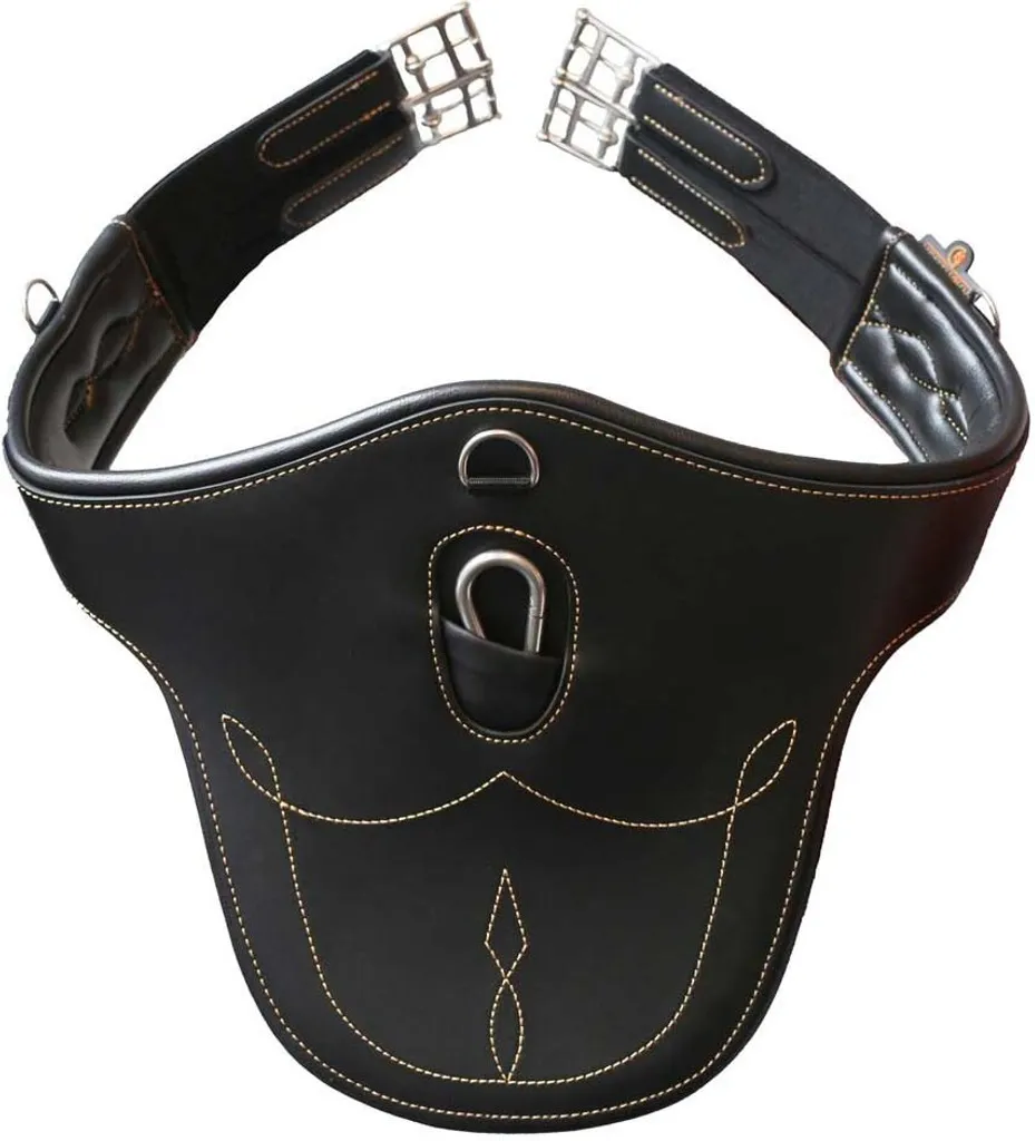 Sangle à Crampons Kentucky Anatomique en Cuir Synthétique Noir 115cm
