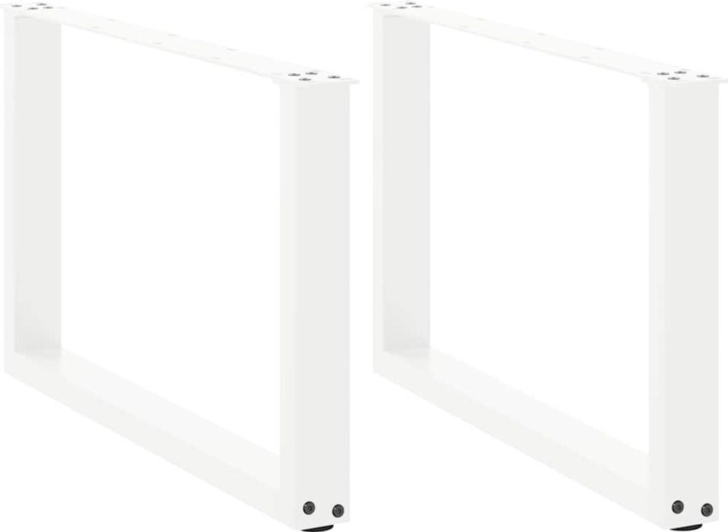 Couchtischbeine U-Form 2 Stk. Weiß 70x(42-43) cm Stahl