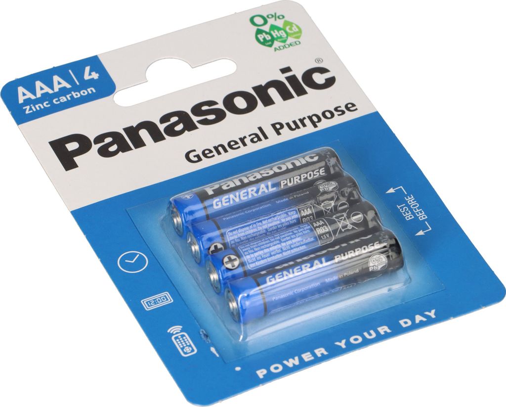 Panasonic AAA Genereal Purpose Pile 1,5V 4er Blister Image du produit 