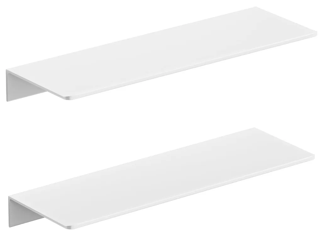 Étagère de douche en aluminium blanc, lot de 2 sans perçage, H40 cm