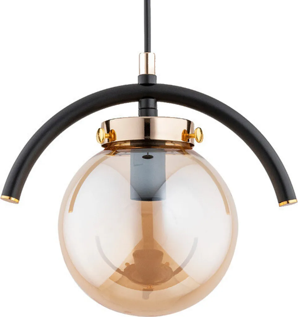 Lustre suspension design noir et or boule en verre KORDA pour salon