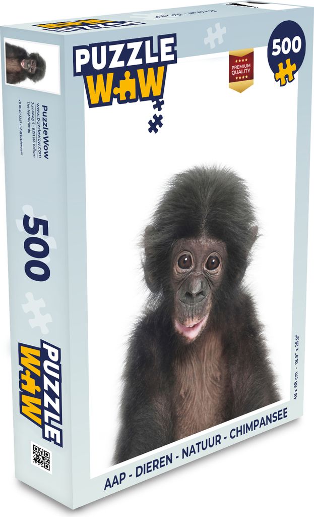 MuchoWow Puzzle 500 Teile Affe - Tiere - Natur - Schimpanse - Denken - Spiel - Toy