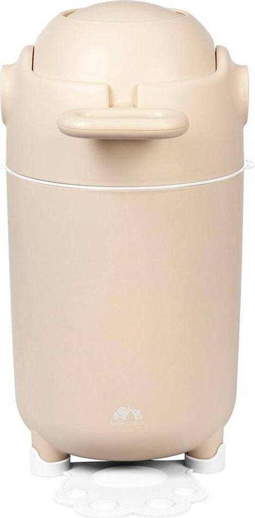Bebeconfort geruchsdichter Windeleimer Größe M, Windeleimer, Deckel geruchsdicht, für alle Müllbeutel, für bis zu 20 Windeln, Grau