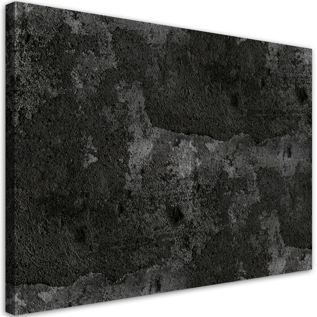 Leinwandbild Alte Betonmauer 100x70 Feeby Schwarz bild für die wand bereit zum aufhängen