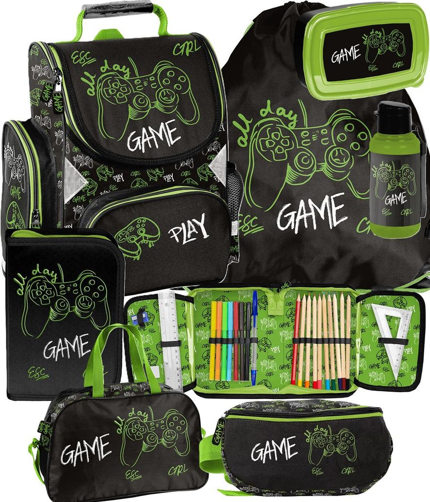 Joystick Schulranzen Set 7in1 Ranzen rucksack Federmäppchen Produktbild 
