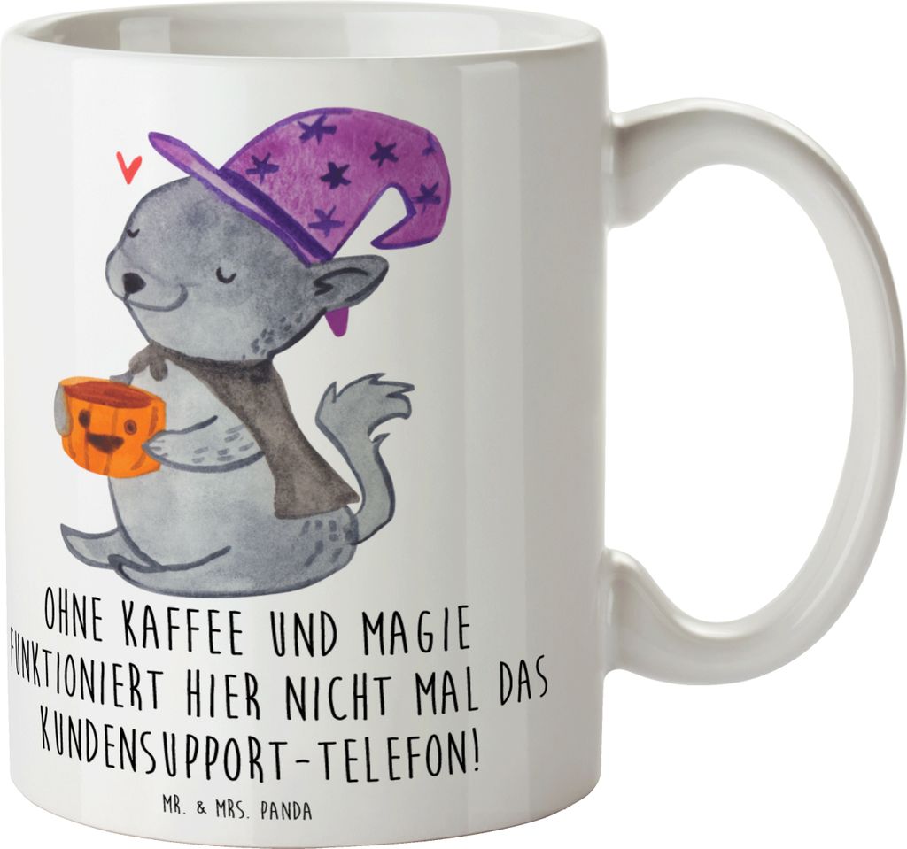 Mr. & Mrs. Panda Kaffeebecher Kundensupport Magie - Weiß - Geschenk, Alltagshilfen, Beruf, Geschenke für Berufstätige, Teetasse, Stress, schöne...