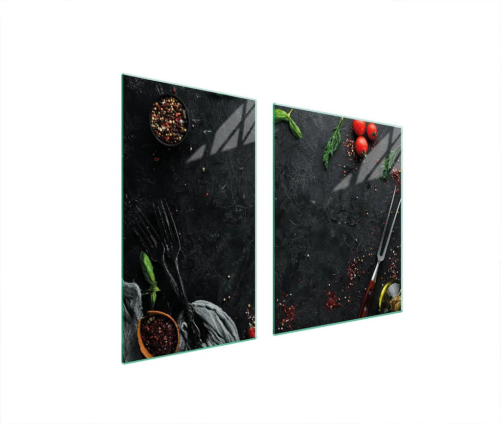 Copri Piano Cottura in Vetro 100x52 Ardesia Spezie - Tagliere Professionale