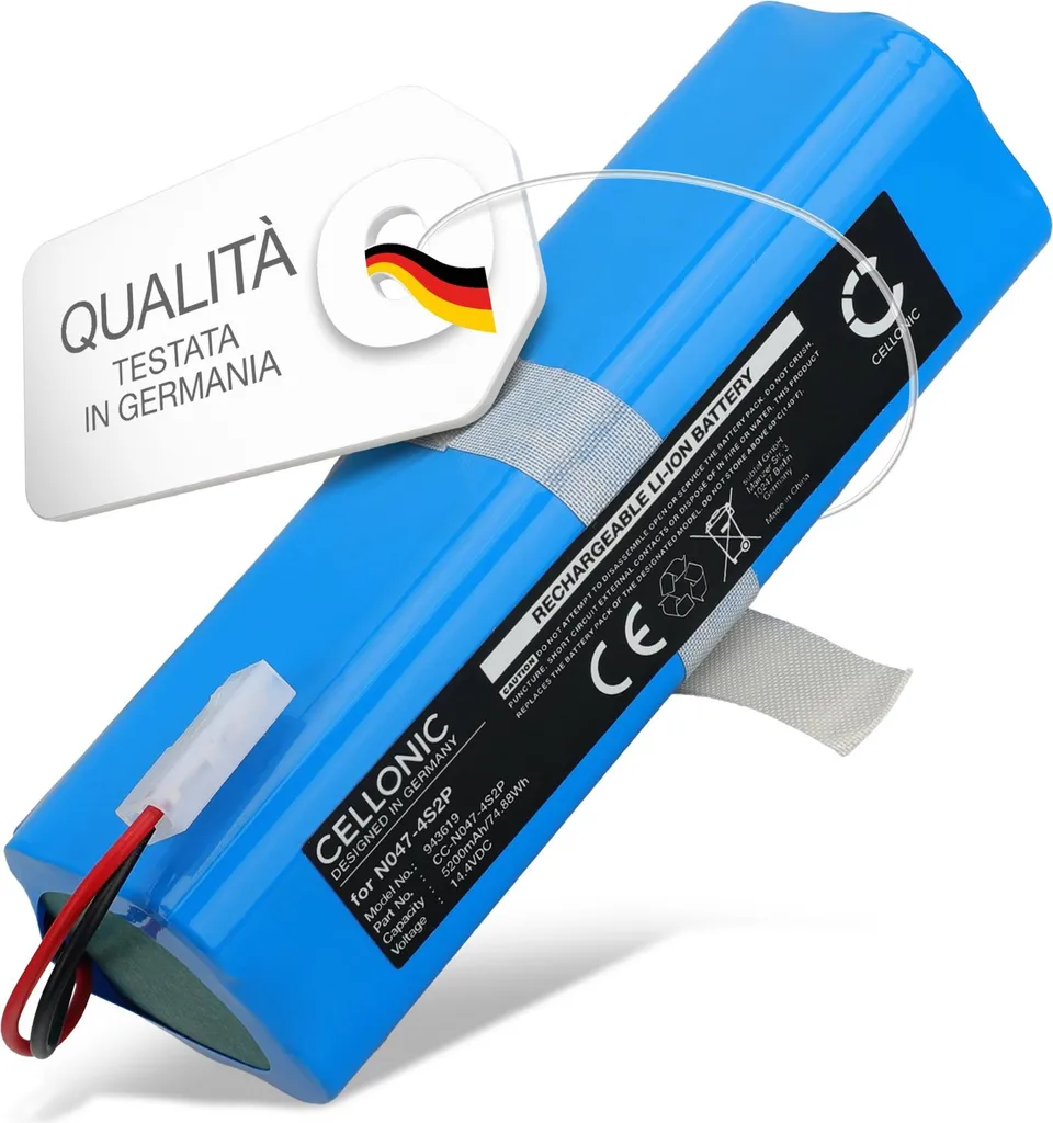 CELLONIC Batteria compatibile con Rowenta X-Plorer serie 95, RG7975WH/NS0, RG7987WH/NS0, RR7935WH, RR7935WH-NS0, RR7935WH/NS0, RR7947WH/NS0, RR7975WH/NS0, RR7987WH/NS0 5200mAh