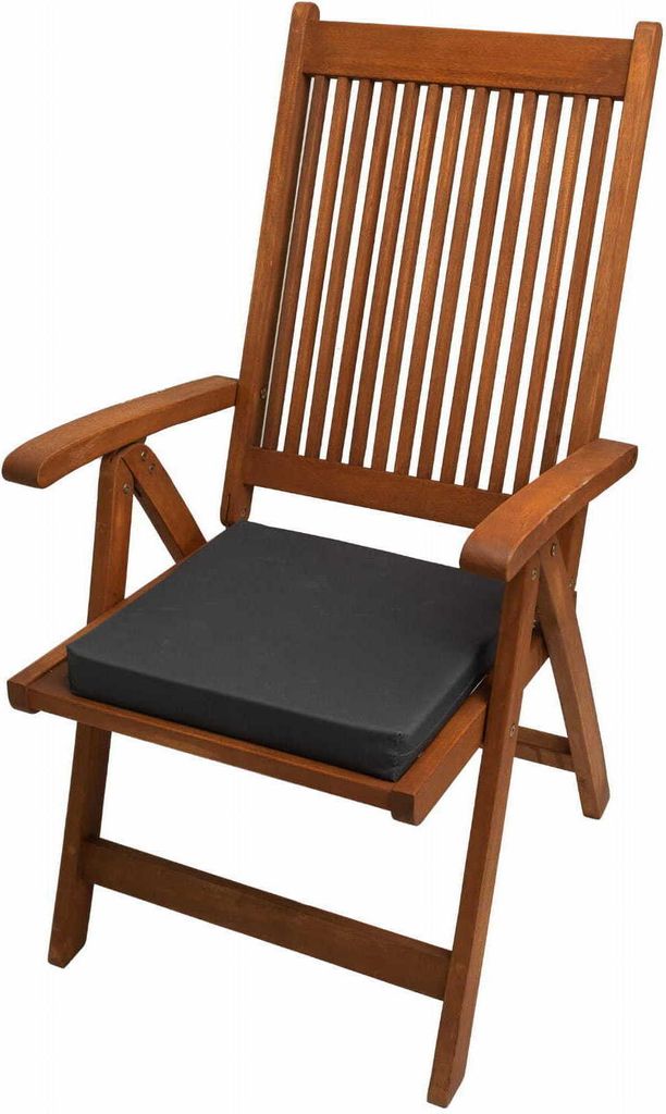 Stuhlkissen 6er Set 40x40x4cm | Sitzkissen | Sitzauflage für einen Gartenstuhl | Outdoor-Stuhlkissen Dunkelgrau | Gartenkissen für Rattanmöbel
