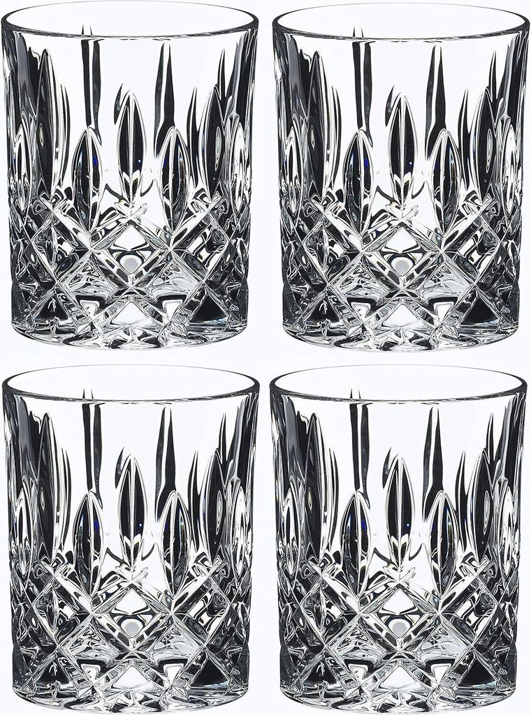 4 er Set + Tuch Riedel Spey Whisky, Whiskyglas, Whiskybecher, Trinkglas, Hochwertiges Glas, 295 ml, 0515/02S3