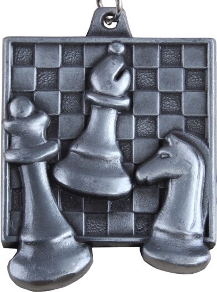 Quadratische Schachmedaille - Silber
