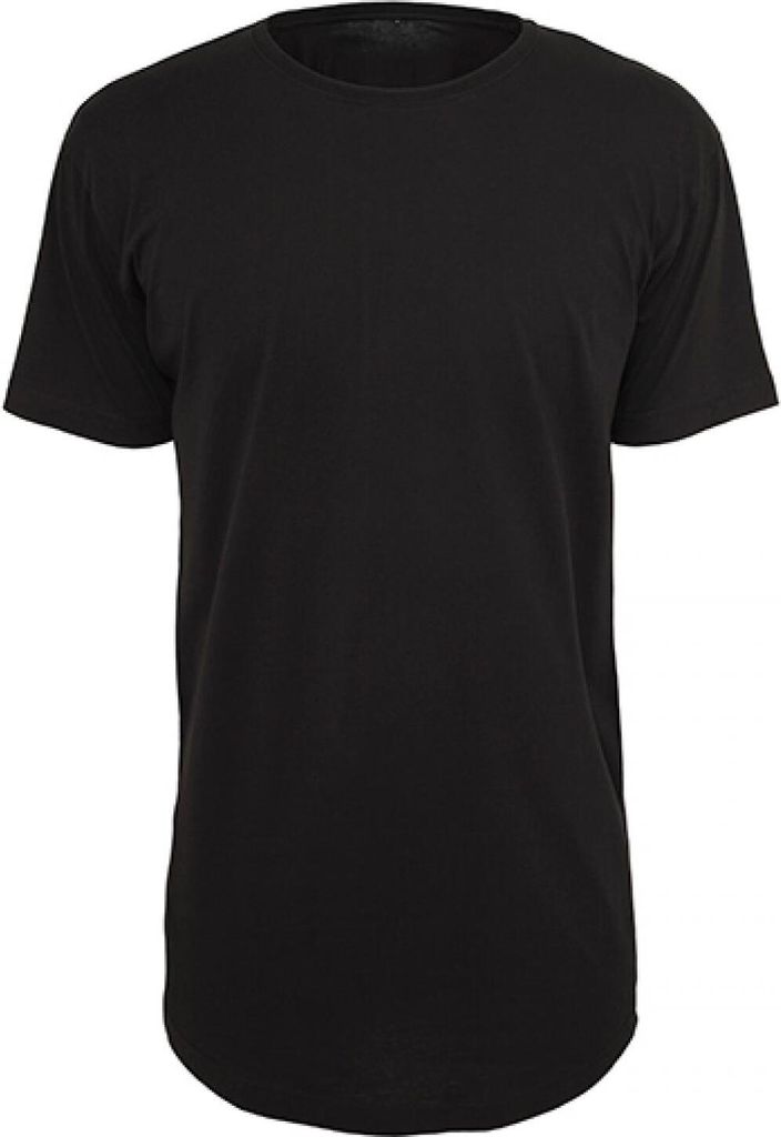 Build Your Brand BY028 | Shaped Long Herren T-Shirt - Farbe: Black - Größe: XS