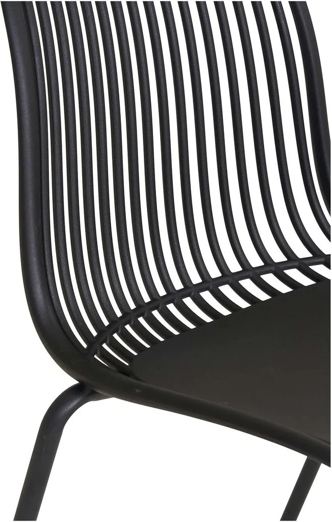 Chaise de jardin noire Branson empilable et résistante aux intempéries
