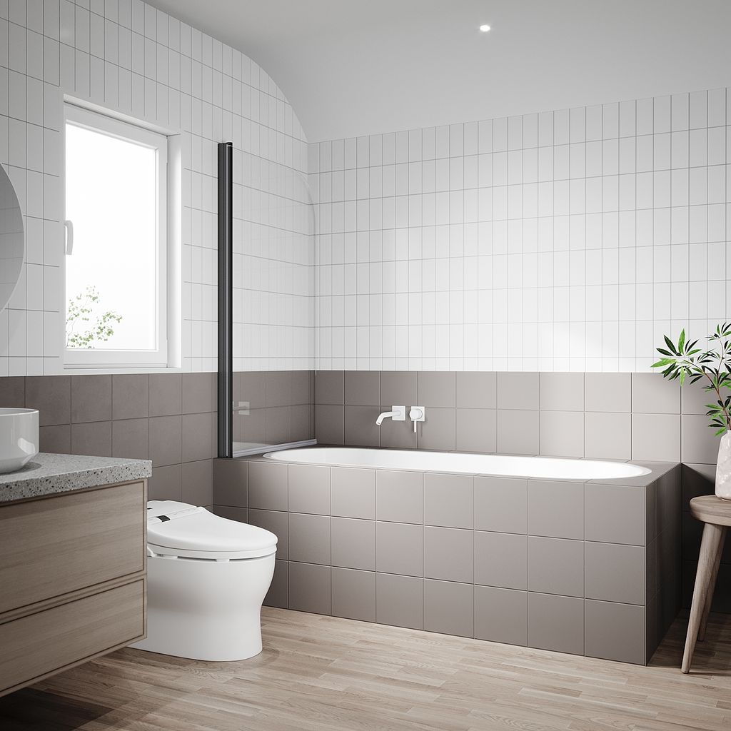 SONNI Badewannenaufsatz 80x140cm, klappbare Duschabtrennung schwarz, Nano-Glas 6mm ESG für Badewannen
