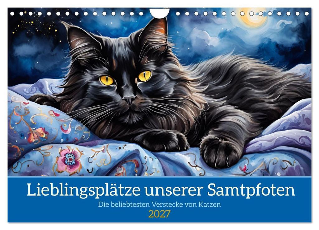 Lieblingsplätze unserer Samtpfoten (Wandkalender 2027 DIN A4 quer), CALVENDO Monatskalender