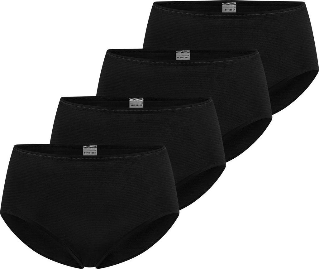 Schiesser 4er Pack Modal Essentials Midi Slip Weicher, feiner Bundgummi mit Glanzgarn-Details, Formstabiles, temperaturausgleichendes Material, Sof...