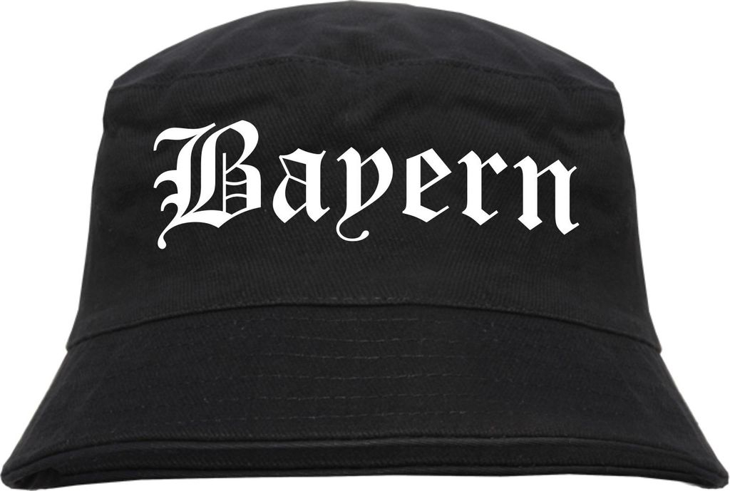 Bayern Fischerhut mit Wappen - Bucket Hat L/XL Schwarz
