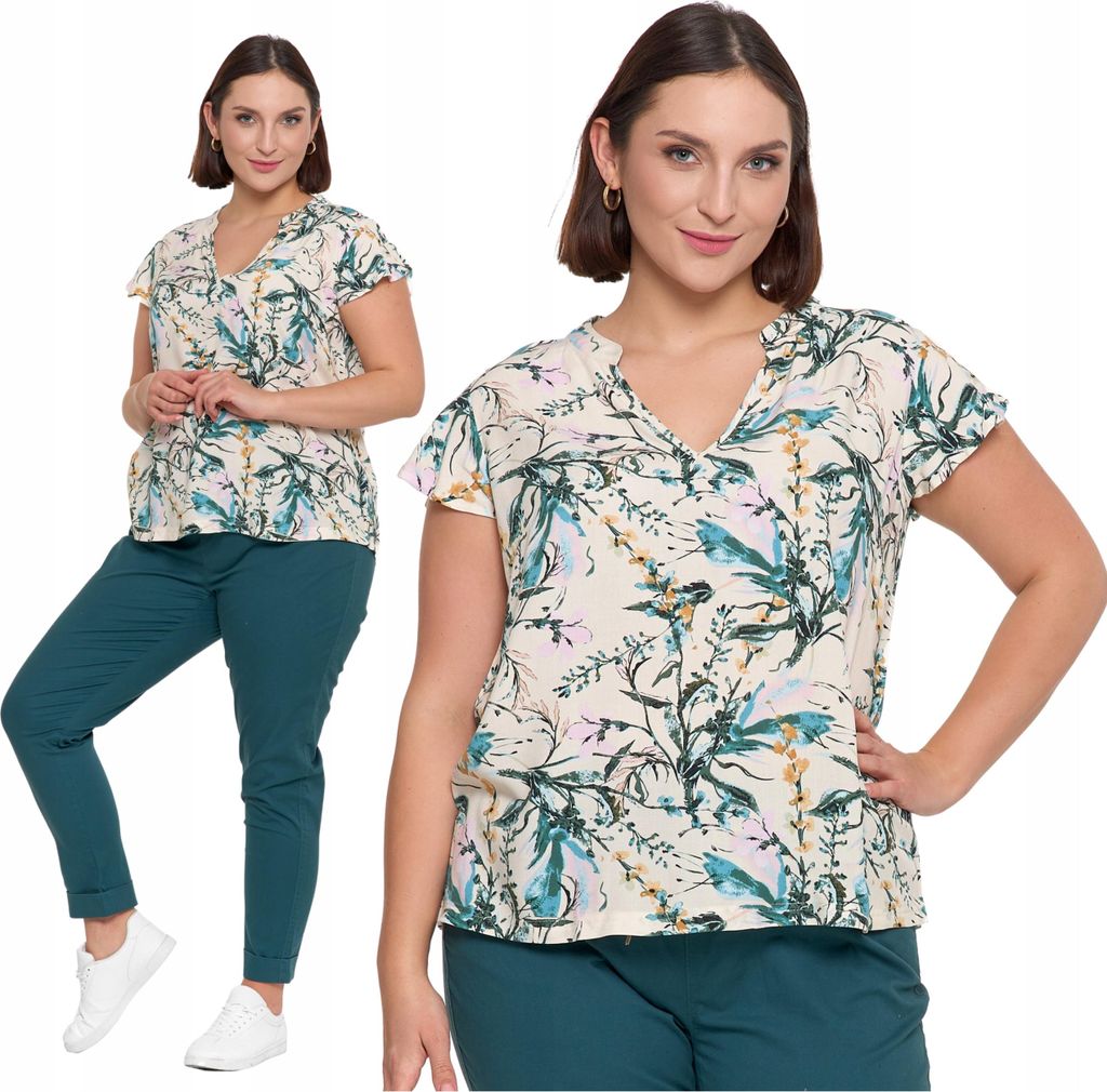 Moraj | Elegante Bluse Damen - Kurzarm - XXL- Bunt - Leicht