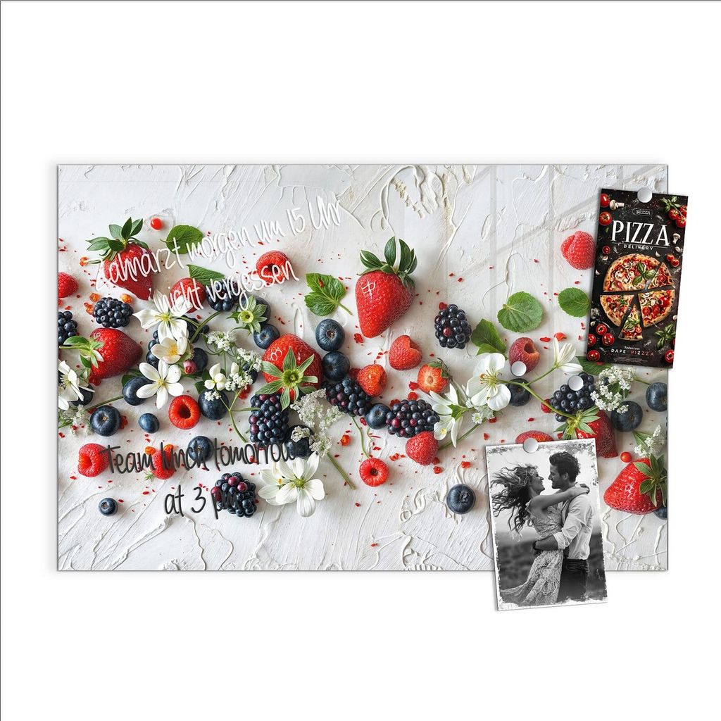 Magnettafel 60x40cm Pinnwand Whiteboard beschreibbar - Bunte Beeren