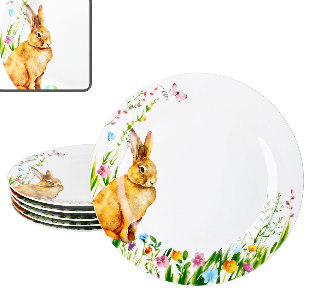 6x Osterfreude Speiseteller Ø27cm Porzellan 6 Pers Platte Produktbild 
