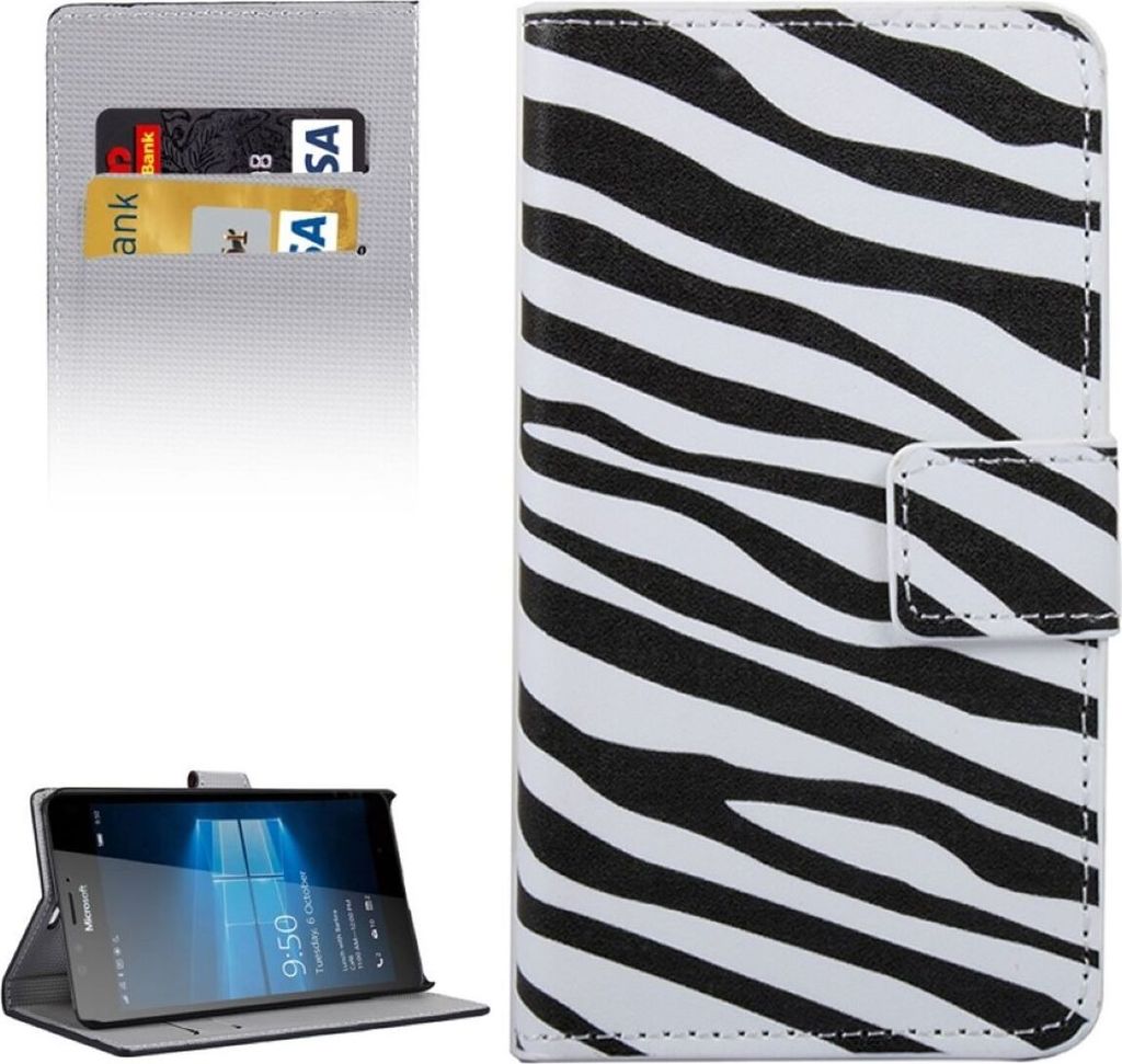 Handyhülle Tasche für Handy Microsoft Lumia 950 XL Zebra Streifen