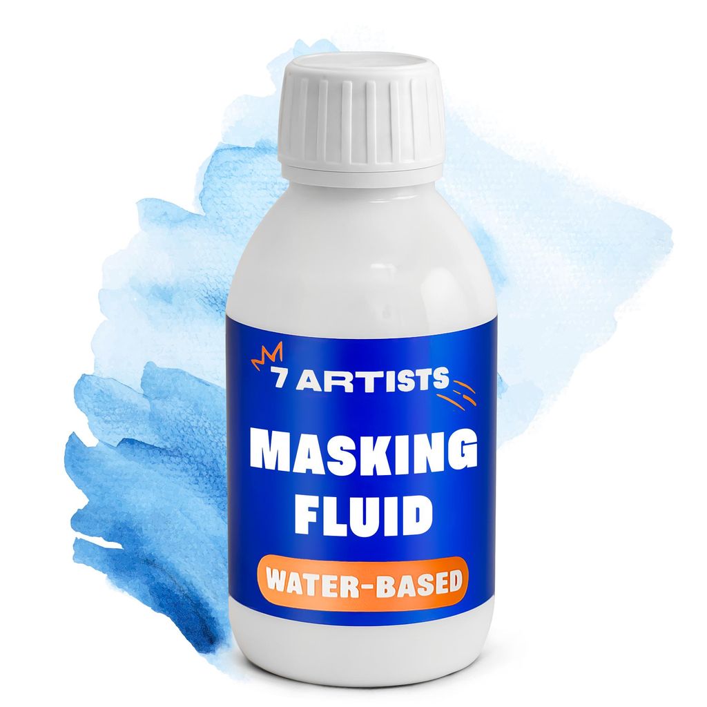 7 Artists Maskierflüssigkeit 125 ml – Masking Fluid für Aquarell | Rubbelkrepp für Watercolour | Präzise Maskierhilfe für Gouache & Modellbau