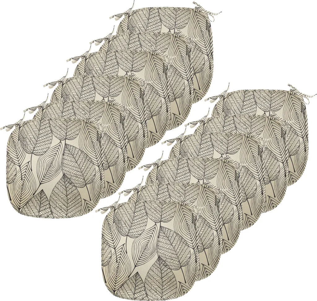 ABAKUHAUS 12 Cuscini Sedie 40x40 Impermeabili Beige Autumn Leaves Offerta