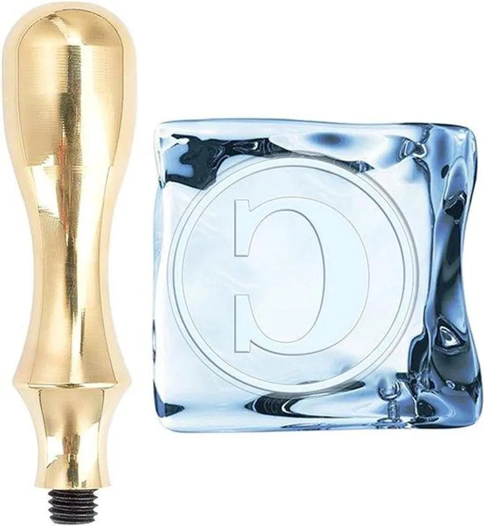 Tampon à glace pour cocktail mariage lettre C avec manche ergonomique