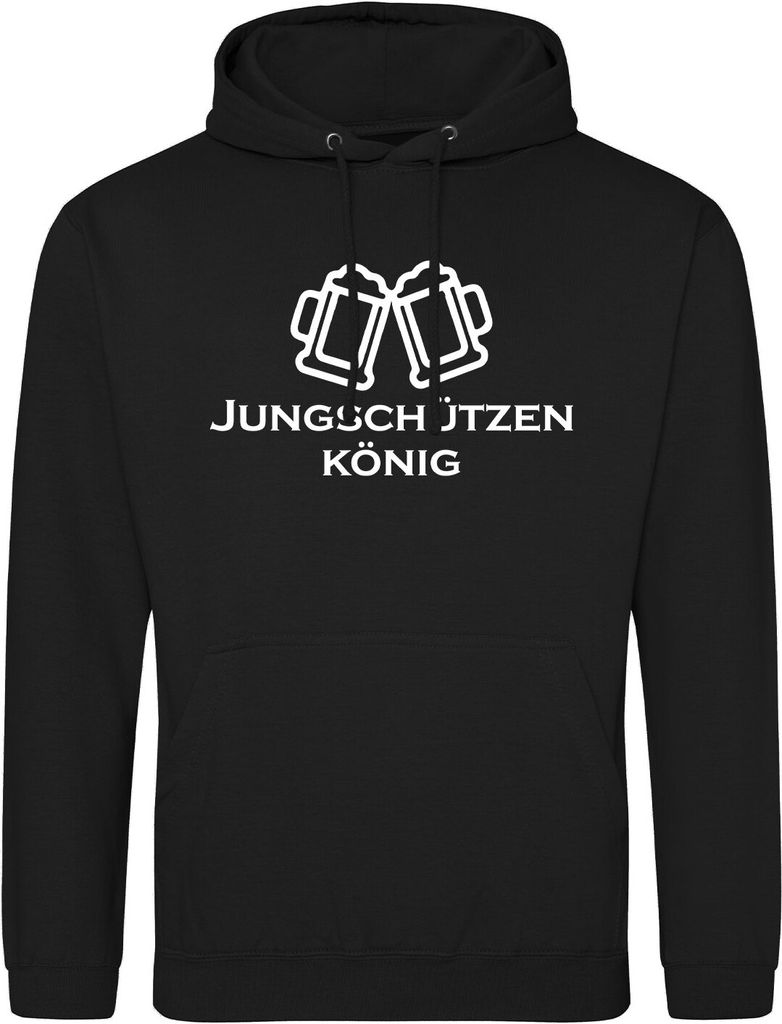 Huuraa Uni Hoodie Jungschützenkönig Schützenfest 3XL Deep Black Vegan Sweatshirt Geschenkidee
