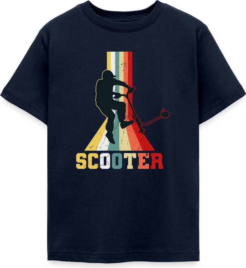 Spreadshirt Scooter Roller Tailwhip Trick Teenager T-Shirt, 134/146 (9-11 Jahre), Navy