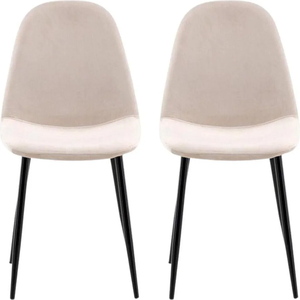 Chaise Polar velours beige : confort et stabilité pour votre table