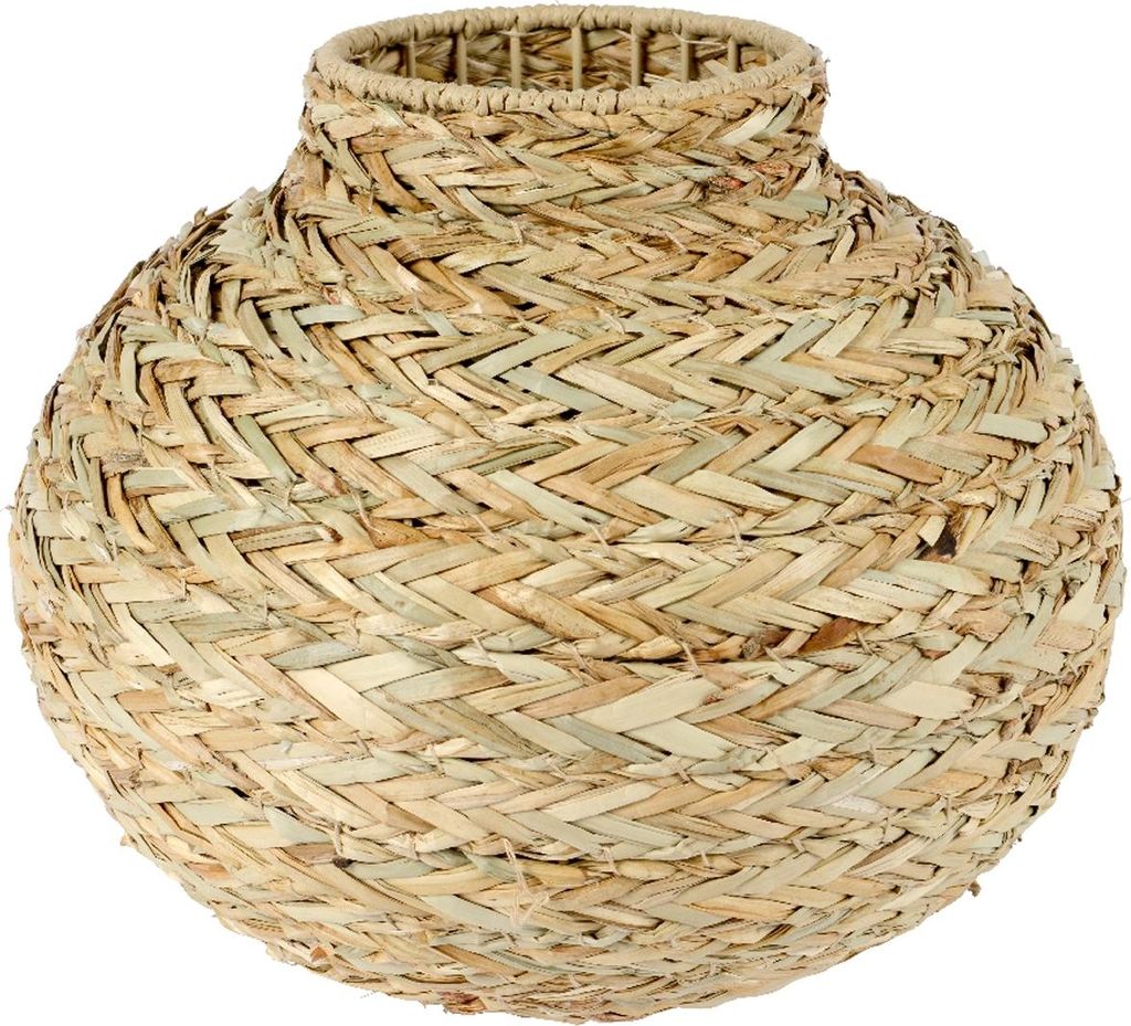 Deko-Vase - H 27,5 cm - Beige - Seegras