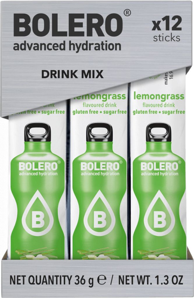 Bolero Sticks (12x3g) Lemongrass - Intra- & Post-Workout - Produktbild 