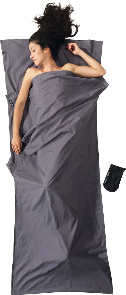 Cocoon Leicht-Reiseschlafsack,Rechteck, 220 x 90cm, 100% Baumwolle,elephant grey