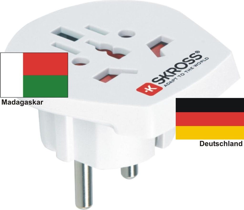 Reiseadapter Deutschland auf Madagaskar - Skross 1.500211 Reisestecker