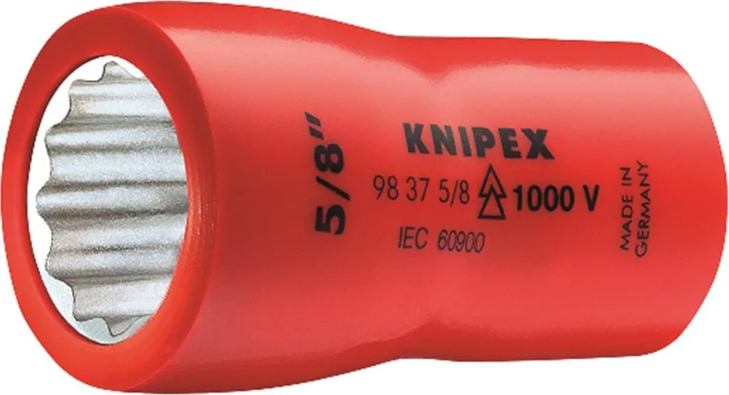 Douille hexagonale isolée 1000V Knipex 98 37 3/4 pouce pour cliquet 3/8