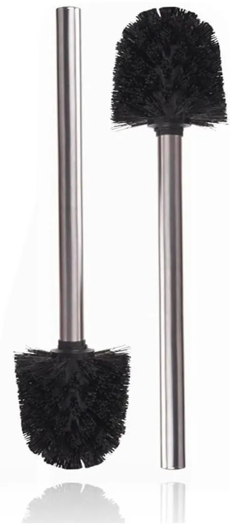 Ensemble brosse WC noir inox 8cm - Hygiène design pour salle de bain