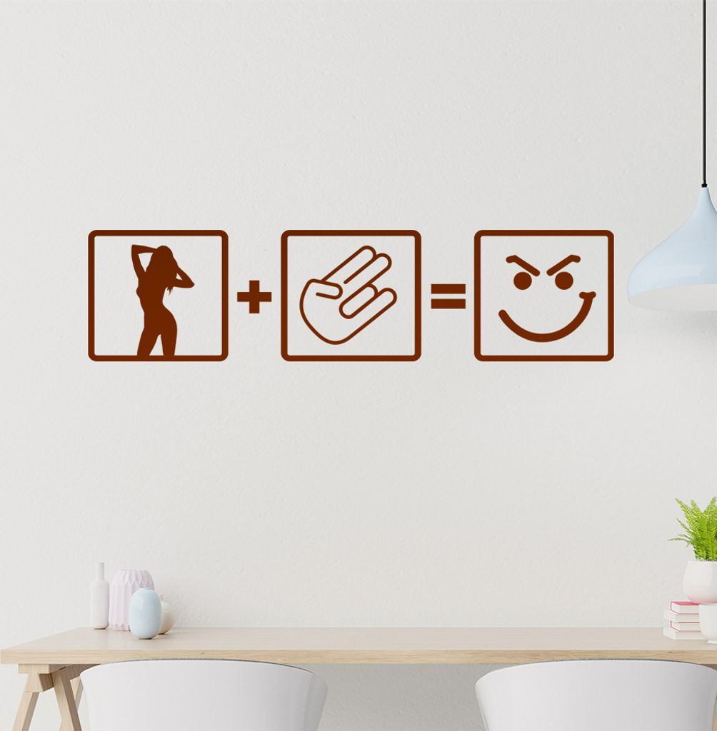 Kiwistar Girl + Shocker = Böhser Blick Wandtattoo in 6 Größen - Wandaufkleber Wall Sticker - Dekoration, Küche, Wohnzimmer, Schlafzimmer, Badez...