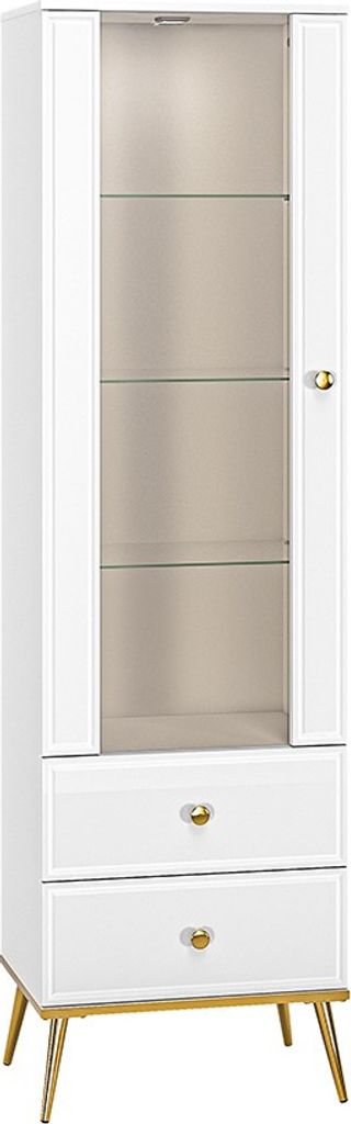 Vitrine mit verglastem Teil AIKE – weiß