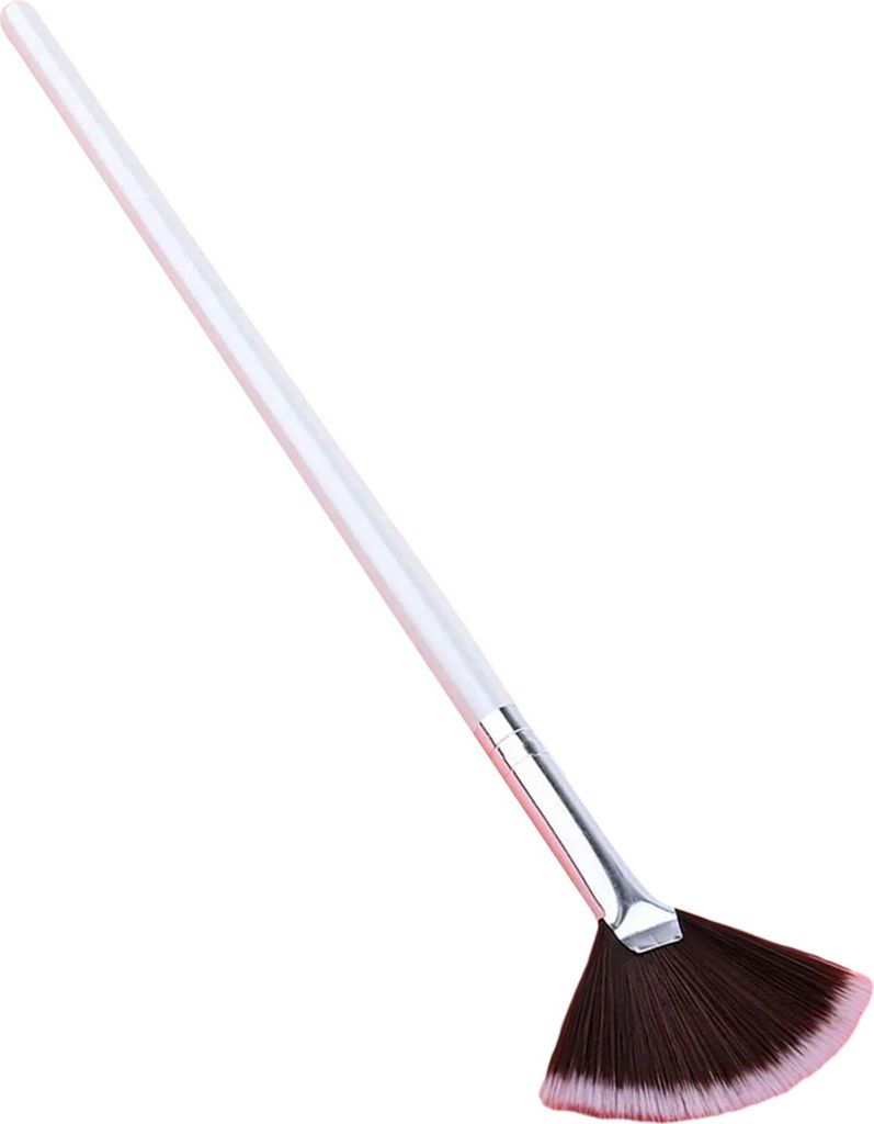 Weicher Gesichtspinsel, Fächerform, weiche Borsten, langer Griff, Malen, einfache Bedienung, breiter Anwendungspinsel, vielseitiges Make-up-Tool