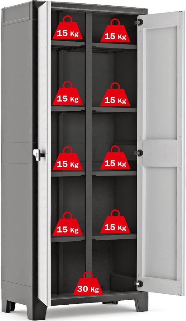 Univerzálna skriňa Keter Titan Black and Grey 182 cm Obrázok produktu 