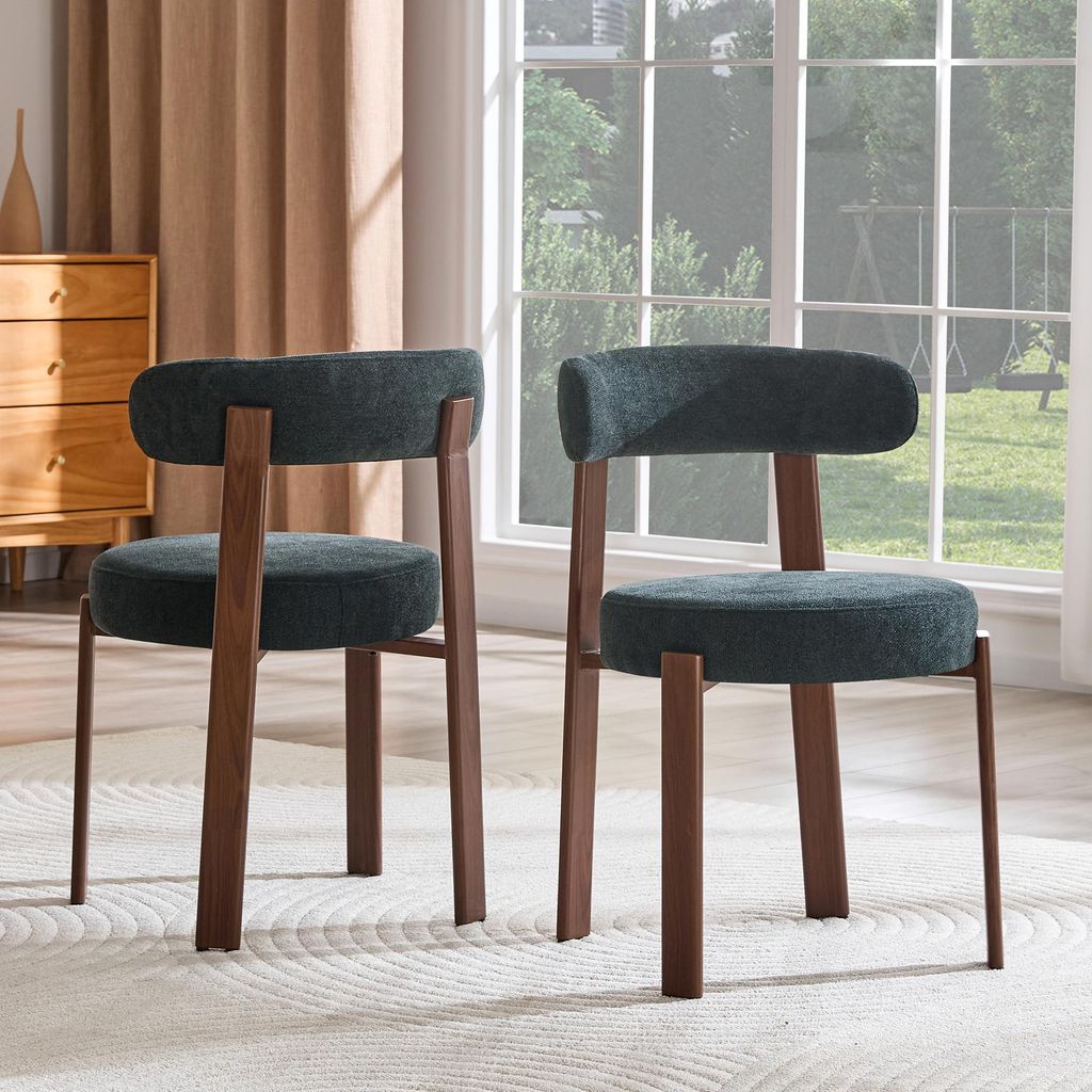 STILVORA Essstuhl mit Stoffpolster und Rückenlehne, Küchenstuhl mit Eisenbeinen und hoher Belastbarkeit, Sessel mit ergonomischem Design, 2 Sets,...