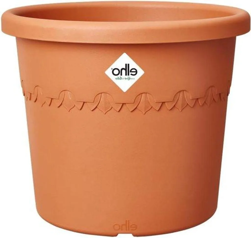 Grand pot de jardin marron en plastique recyclé pour terrasse et balcon
