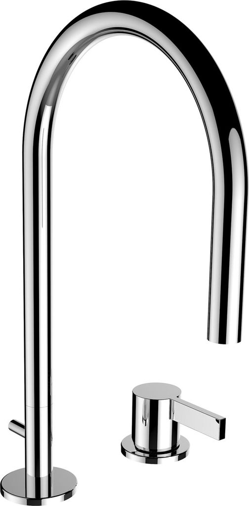 LAUFEN Kartell 2-Loch Waschtischmischer, Schwenkauslauf, mit Ablaufventil, Ausladung 166 mm, chrom, H3113320042211