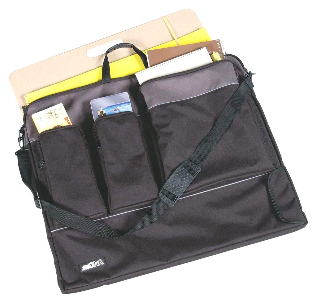 Tote Folio Künstlerportfolio, Organizer für Fine Art & Skizzenblöcke mit Tragegurt, Poly Canvas Tasche, schwarz