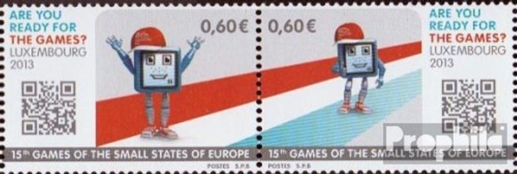 Briefmarken Luxemburg 2013 Mi 1967-1968 Paar (kompl.Ausg.) postfrisch Sportspiele