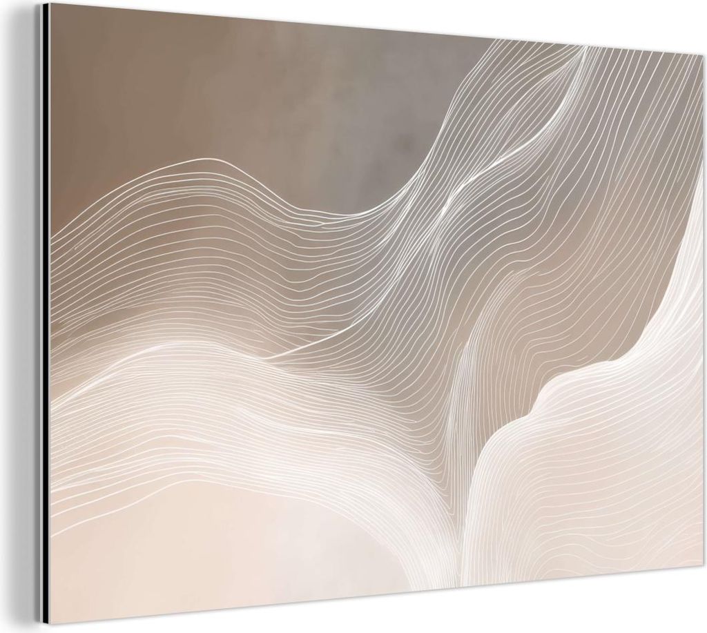 MuchoWow Wanddekoration Metall Metallbild Wandkunst 60x40 cm Wellenlinien - Luftströme - Harmonisch MuchoWow Aluminium Gemälde - Gemälder