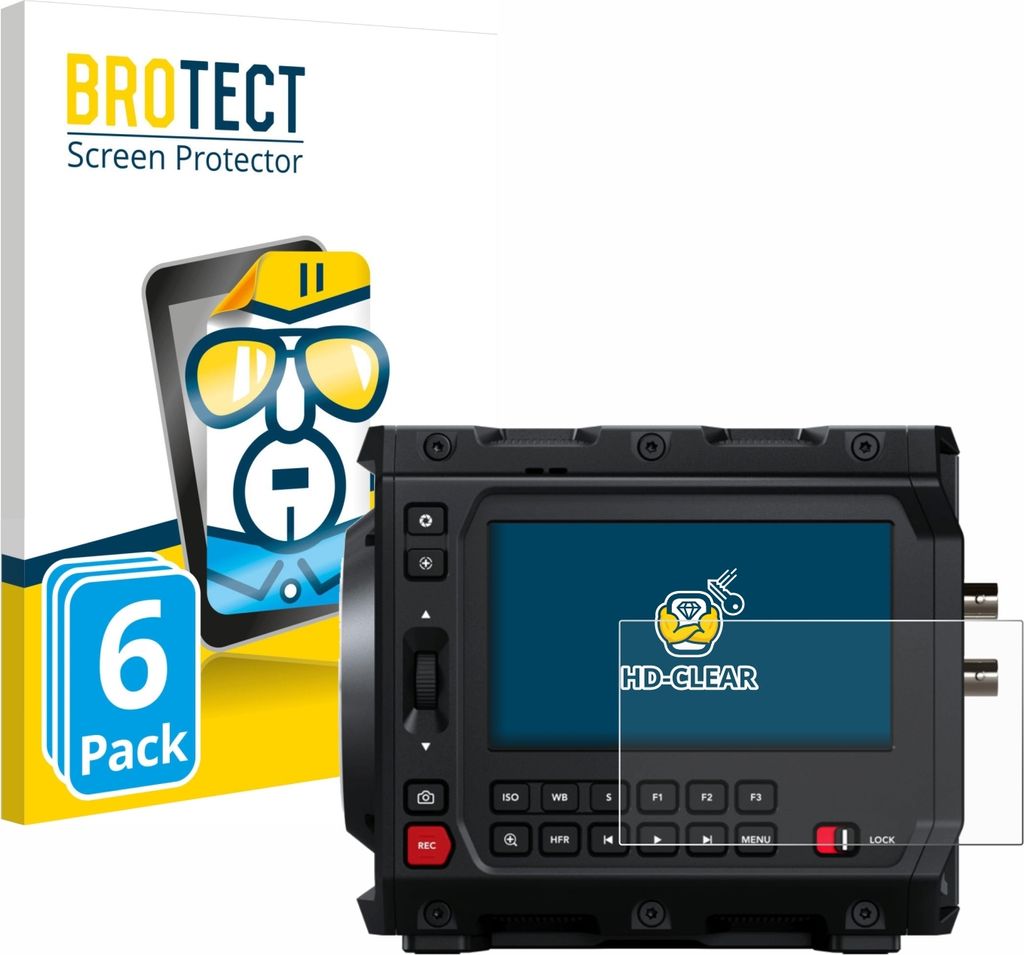 6x Für Blackmagic Design Pyxis 6K 4" Schutzfolie BROTECT Displayschutz Display Schutz Folie Klar Transparent