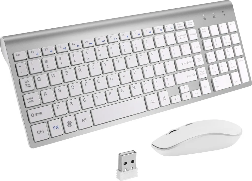 Ensemble clavier souris sans fil argent - Finissez-en avec les câbles !