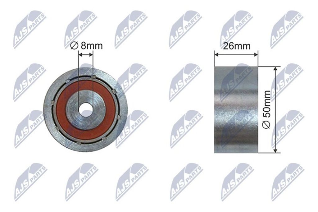 NTY RNK-CT-058 Spannrolle Keilrippenriemen 50mm passend für Produktbild 